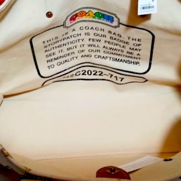 Coach Rainbow Canvas Large Tote New with Tags​ - Picture 7 of 9